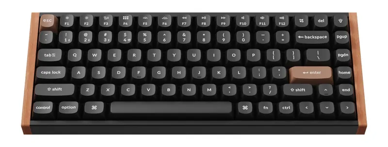 Keychron K2 HE keyboard with wood side panels